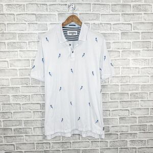 TED BAKER Men's Scraffy Cockatoo Embroidered Regular fit polo in white sz 7